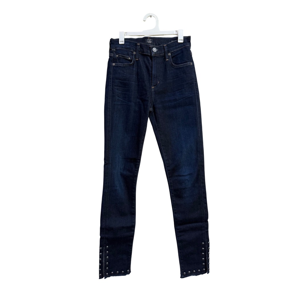 Citizens of Humanity Rocket Ankle Petite High Rise Skinny Studded Jeans 24